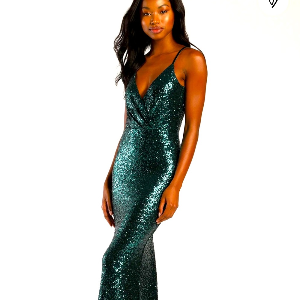 Emerald Sequin Mermaid maxi dress